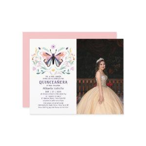 Budget Quinceañera Pink Butterfly Photo Floral
