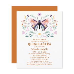 Budget Quinceañera Pink Purple Butterfly Floral