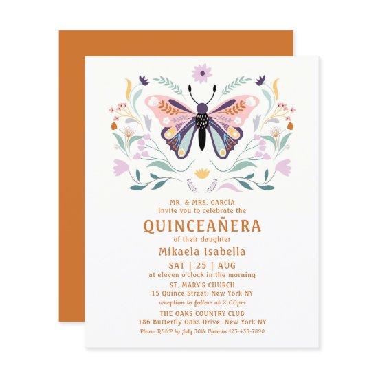 Budget Quinceañera Pink Purple Butterfly Floral