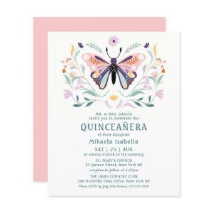 Budget Quinceañera Pink Purple Butterfly Floral