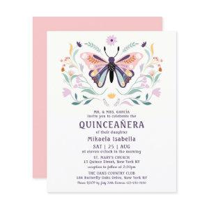 Budget Quinceañera Pink Purple Butterfly Floral