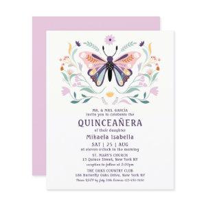 Budget Quinceañera Pink Purple Butterfly Floral