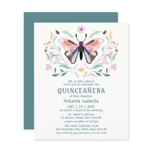 Budget Quinceañera Pink Purple Butterfly Floral