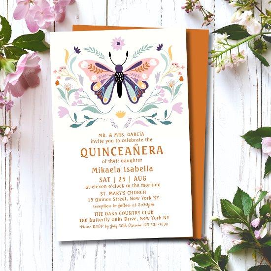 Budget Quinceañera Pink Purple Butterfly Floral Flyer