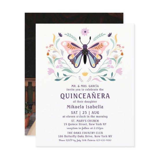Budget Quinceañera Pink Purple Butterfly Photo