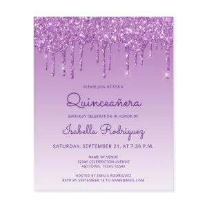 Budget Quinceañera Purple Glitter Drip
