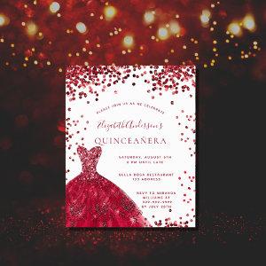 Budget Quinceanera red white dress