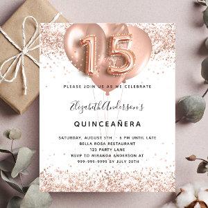 Budget Quinceanera rose gold balloons