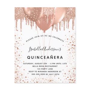 Budget Quinceanera rose gold glitter