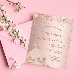 Budget Quinceanera rose gold glitter