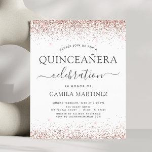 Budget Quinceanera Rose Gold Glitter