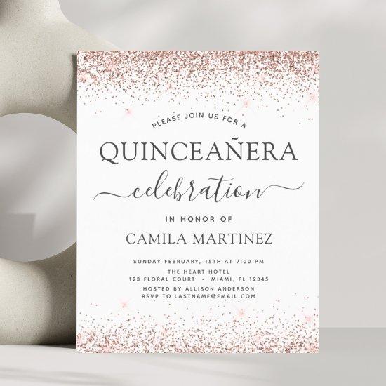 Budget Quinceanera Rose Gold Glitter
