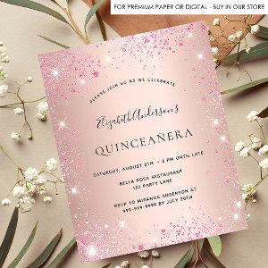 Budget Quinceanera rose gold pink