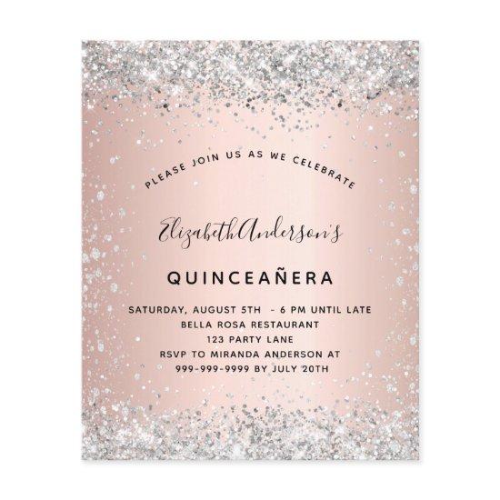 Budget Quinceanera rose gold silver