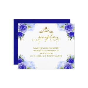 Budget Quinceanera Royal Blue Reception Card