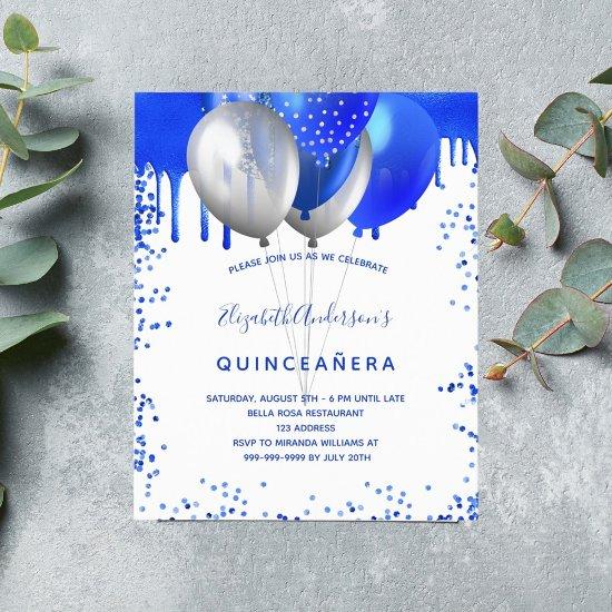 Budget Quinceanera royal blue white