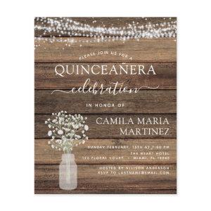 Budget Quinceanera Rustic Baby's Breath  Flyer