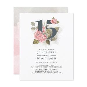 Budget Quinceanera Rustic Sage Green Pink Floral