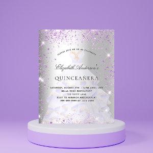 Budget Quinceanera silver purple dress
