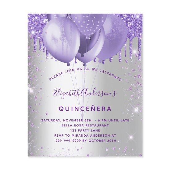 Budget Quinceanera silver violet