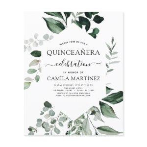 Budget Quinceanera Spring Botanical Greenery Flyer