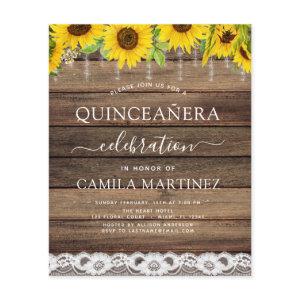 Budget Quinceanera Sunflower Rustic  Flyer