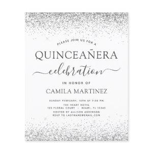 Budget Quinceanera White Silver Glitter