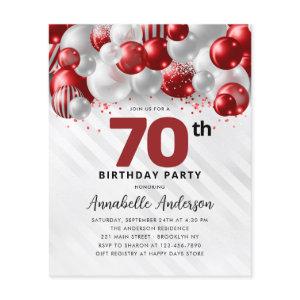 Budget Red Silver Balloon Glitter 70th Birthday