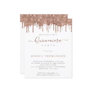 Budget Rose Glitter Drips Quinceañera