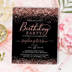 Budget Rose Gold Any Age Black Birthday