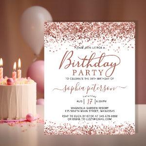 Budget Rose Gold Any Age White Birthday