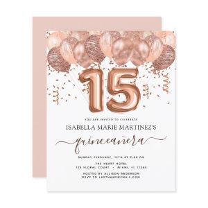 Budget Rose Gold Balloons Quinceañera Celebration