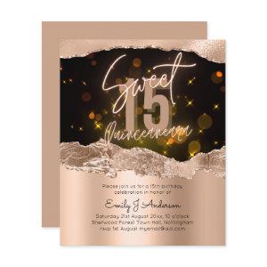 BUDGET Rose Gold Foil Glitter Quinceanera 15th