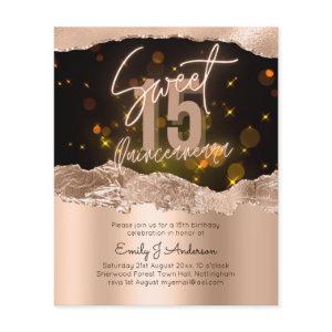 BUDGET Rose Gold Foil Glitter Quinceanera 15th Fly Flyer