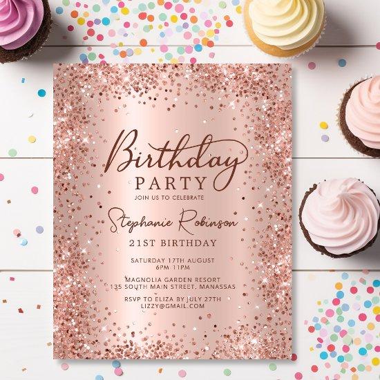 Budget Rose Gold Glitter 21st Birthday