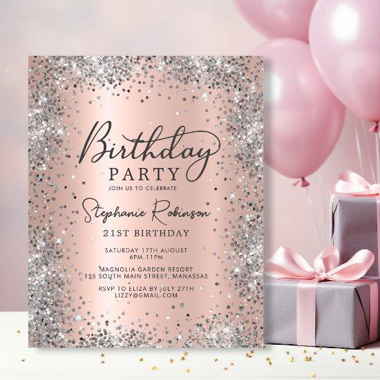 Budget Rose Gold Glitter 21st Birthday