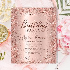 Budget Rose Gold Glitter 50th Birthday