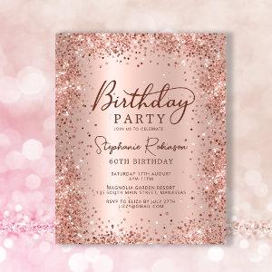 Budget Rose Gold Glitter 60th Birthday
