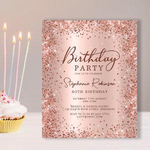 Budget Rose Gold Glitter 60th Birthday