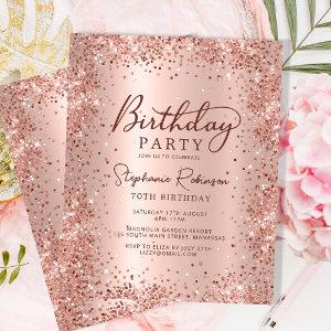 Budget Rose Gold Glitter 70th Birthday