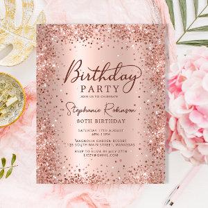 Budget Rose Gold Glitter 80th Birthday