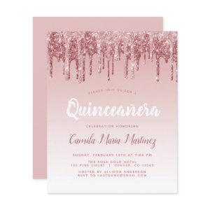 Budget Rose Gold Glitter Quinceanera Celebration