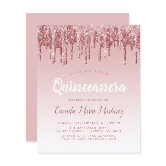 Budget Rose Gold Glitter Quinceanera Celebration