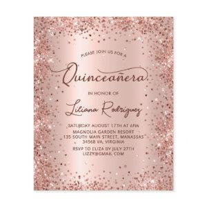 Budget Rose Gold Glitter Quinceanera