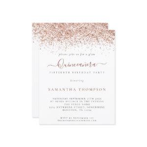 Budget Rose Gold Glitter Quinceañera