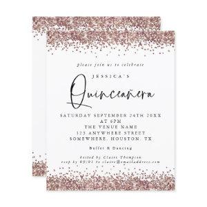 Budget Rose Gold Glitter  Quinceanera