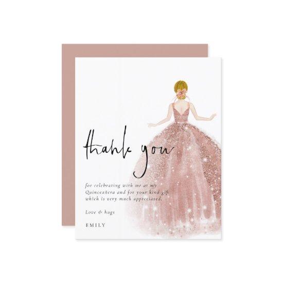 Budget Rose Gold Gown Blonde Quinceañera Thanks