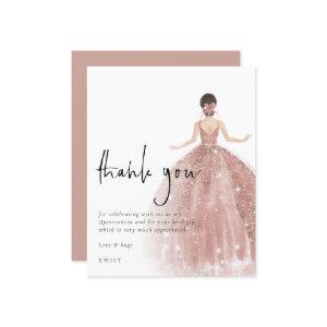 Budget Rose Gold Gown Brown Quinceañera Thank