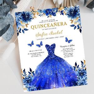 Budget Royal Blue Bilingual Spanish Quinceanera