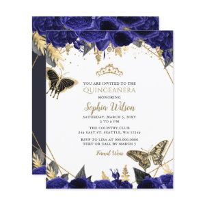 Budget Royal Blue Butterfly Quinceañera